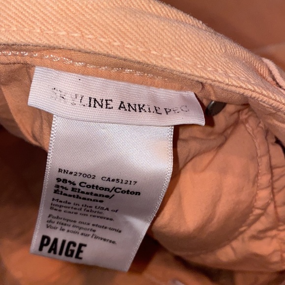 NWT PAIGE Tangerine Skyline Ankle Jeans - Picture 8 of 8